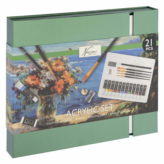 Aquarel Art Verf- en Tekenset, 21dlg.