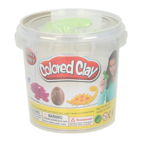 Kleiset in Opbergbox Dino Vormen - 12 Kleuren Klei