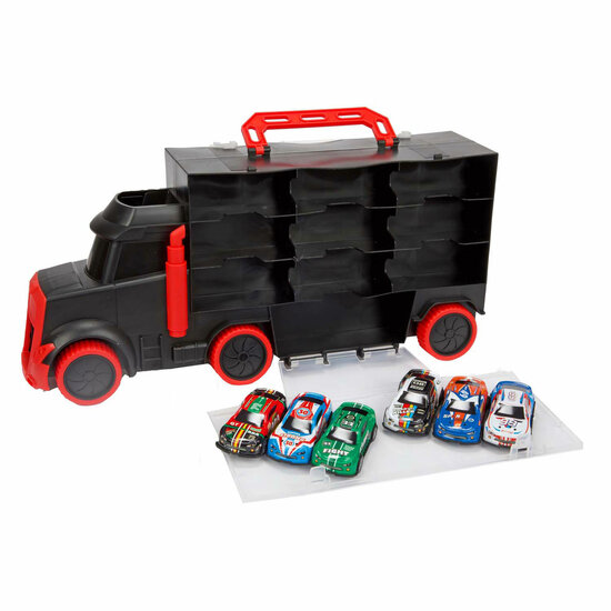 Turbo Racers Vrachtwagen met 6 Pull-back Raceauto&#039;s