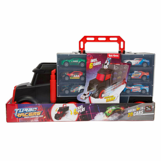 Turbo Racers Vrachtwagen met 6 Pull-back Raceauto&#039;s