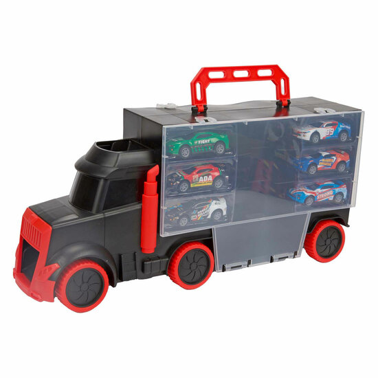 Turbo Racers Vrachtwagen met 6 Pull-back Raceauto&#039;s