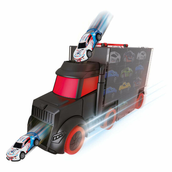 Turbo Racers Vrachtwagen met 6 Pull-back Raceauto&#039;s