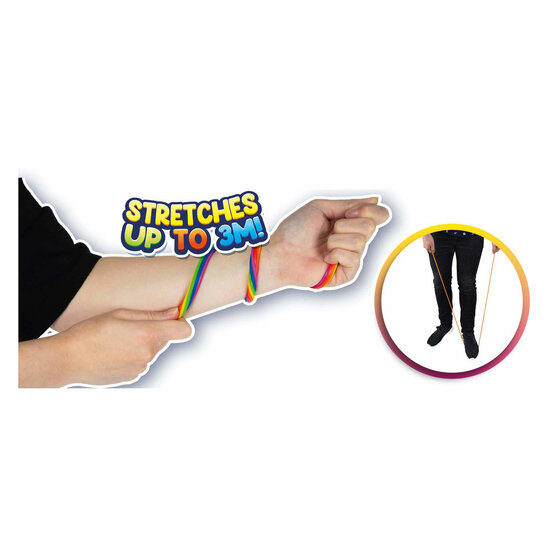 Fun Super Rekbaar Touw Regenboog, 2st.