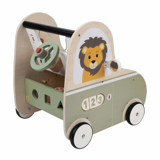 Houten Loopwagen Auto Jack &amp; Jacky