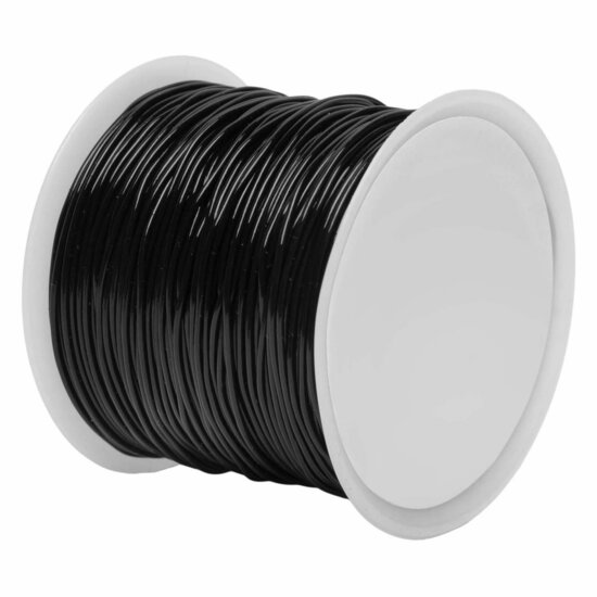 Colorations - Zwart Elastisch Koord - 25 m,  1 mm