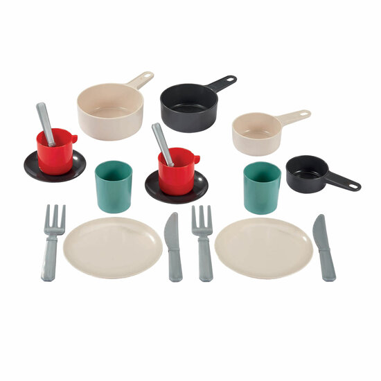 Ecoiffier 100% Chef Servies en Bestek in Pan, 19dlg.