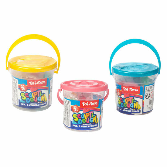 Sculptidough Kleiset met Mal in Emmer - 6 Kleuren Klei - 7dlg.