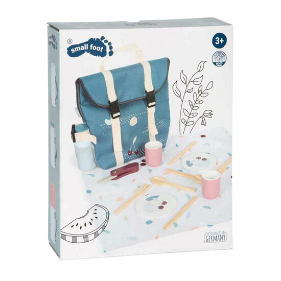 Small Foot - Rugzak met Houten Picknick Tasty Speelset, 14dlg.