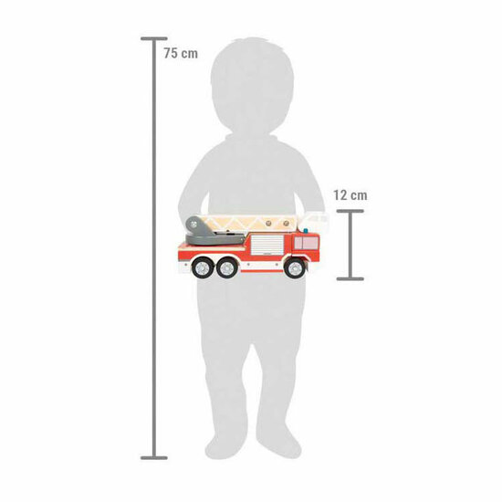 Small Foot - Houten Brandweerwagen met Roterende Ladder