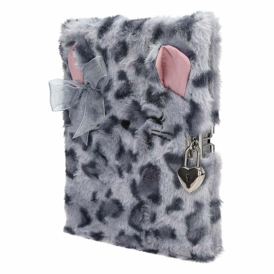 TOPModel Dagboek met Slot Cosy Cat Grijs