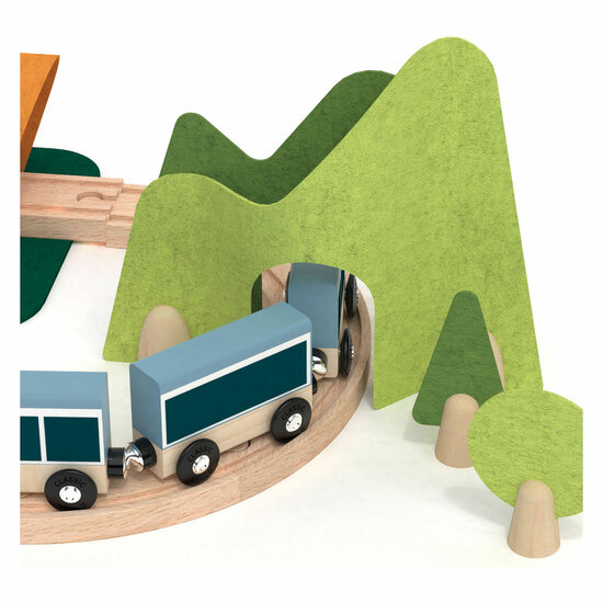 Classic World Houten Treinbaan Klein Speelset, 40dlg.
