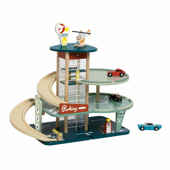 Classic World Houten Vintage Garage met Auto&#039;s, 11dlg.