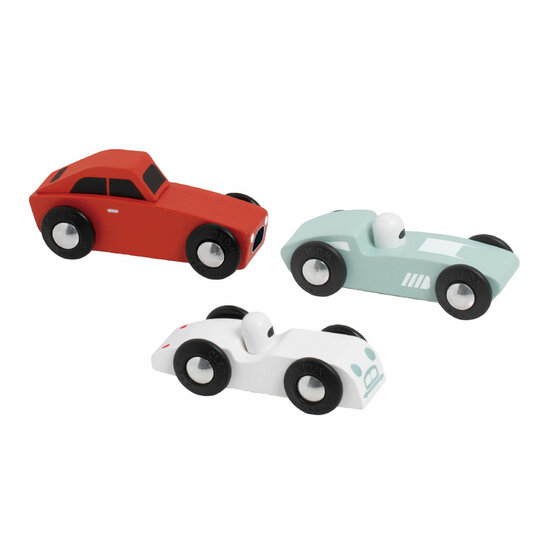Classic World Houten Sportauto&#039;s Set, 3st.