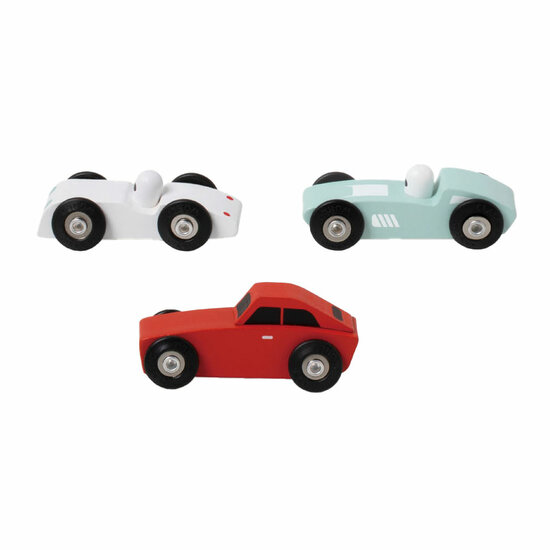 Classic World Houten Sportauto&#039;s Set, 3st.