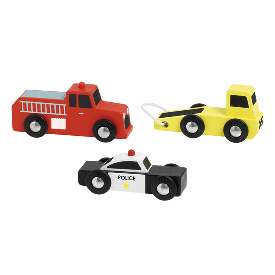 Classic World Houten Hulpdienst Auto&#039;s Set, 3st.