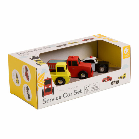 Classic World Houten Hulpdienst Auto&#039;s Set, 3st.