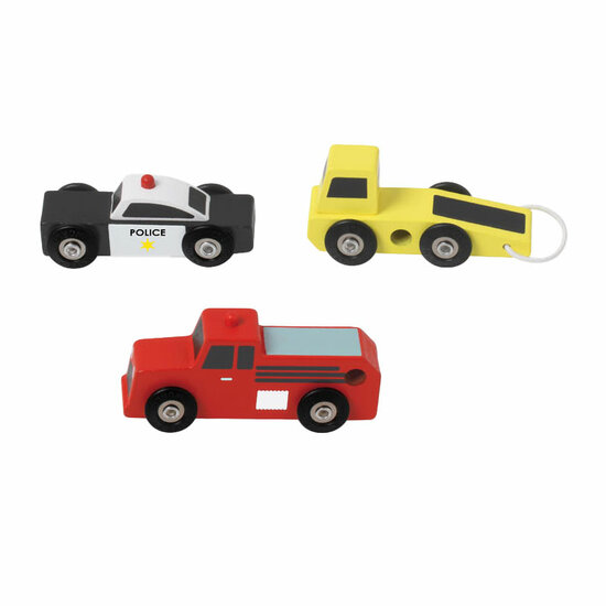 Classic World Houten Hulpdienst Auto&#039;s Set, 3st.