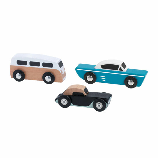 Classic World Houten Tour Auto&#039;s Set, 3st.
