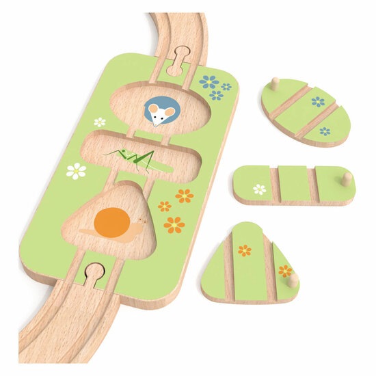 Classic World Houten Treinbaan Speelset, 40dlg.