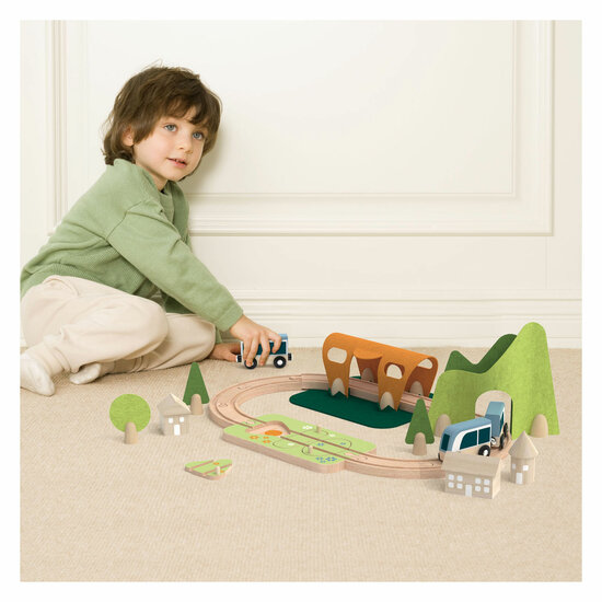 Classic World Houten Treinbaan Speelset, 40dlg.