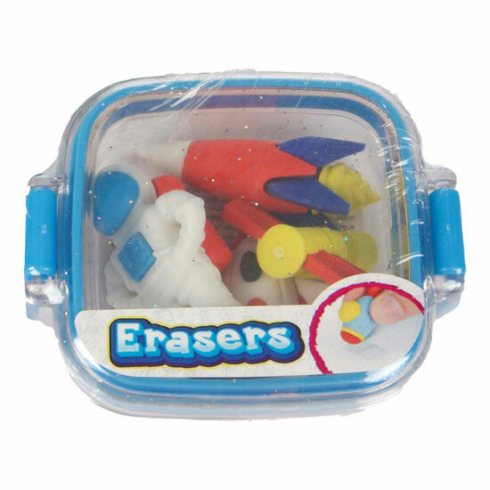 Gummen Mini Set in Glitterdoosje - Ruimtevaart, 5dlg.