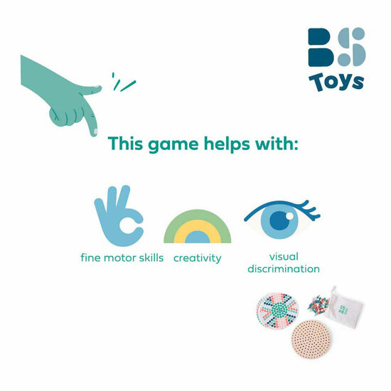BS Toys Houten Mozaiek Pin Board