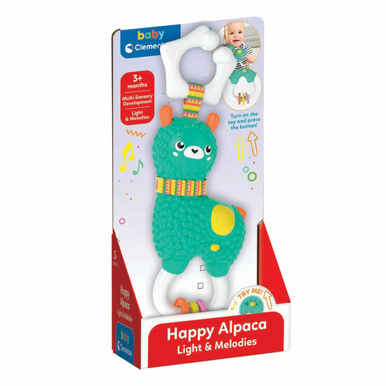 Clementoni Baby Vrolijke Alpaca Rammelaar met Licht en Geluid