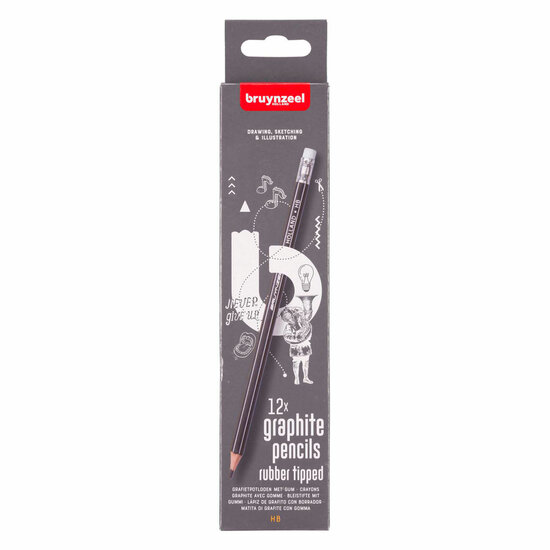 Bruynzeel Teens Hb Grafietpotlood met Gumtip Set 12