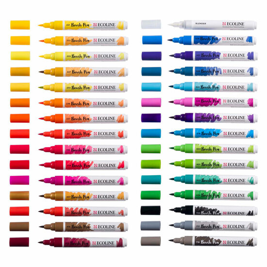 Ecoline Brush Pen Set Primair, 30 Kleuren