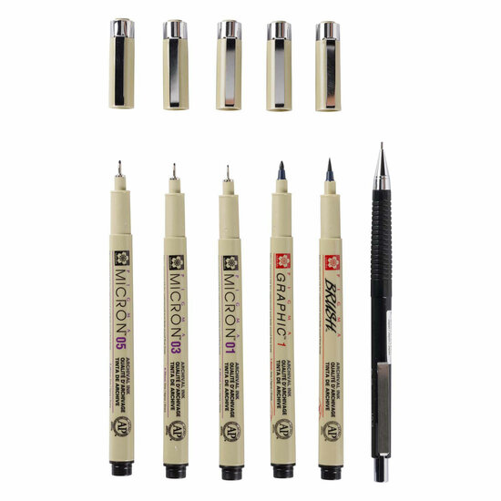 Sakura Unieke Manga-Collectie Van 6 Pigma Micron