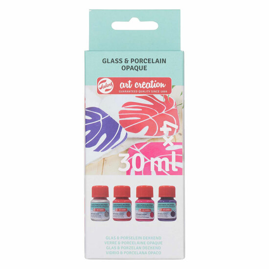 Talens Art Creat.Glas &amp; Porselein Dekkend 4 X30ml Roze Zilver