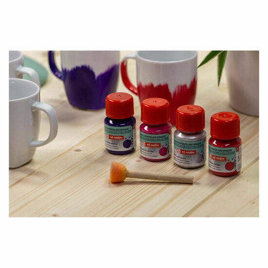 Talens Art Creat.Glas &amp; Porselein Dekkend 4 X30ml Roze Zilver