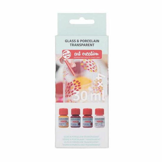 Talens Art Creation Glas &amp; Porseleintransp. 4X30Ml Rozefrost