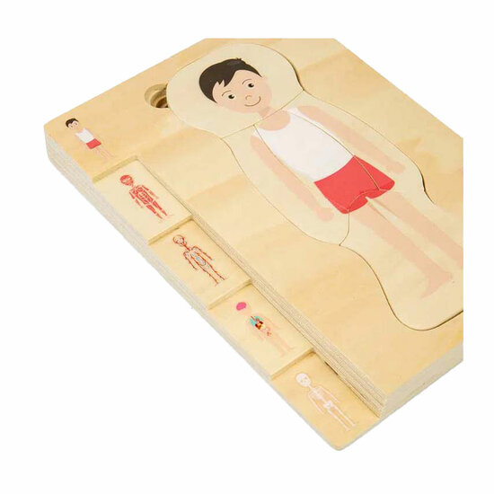 Bigjigs Houten Anatomiepuzzel - Jongen, 26st.