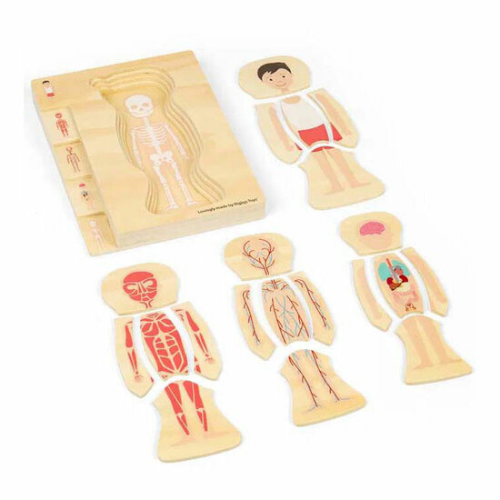 Bigjigs Houten Anatomiepuzzel - Jongen, 26st.