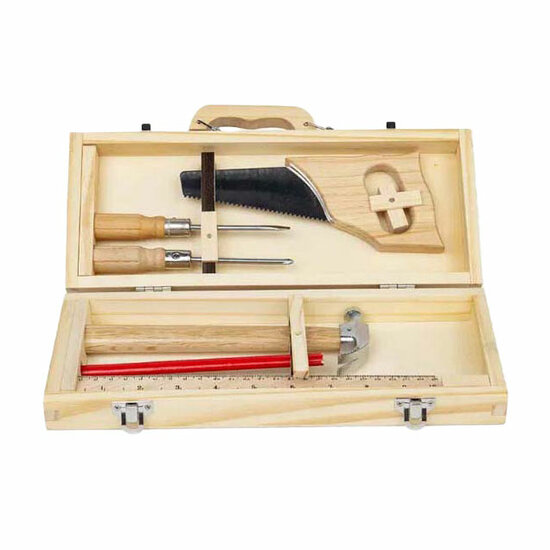 Bigjigs Houten DIY Gereedschapskist, 6dlg.