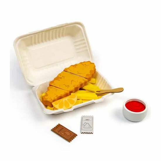 Bigjigs Houten Vis en Friet Speelset, 26dlg.