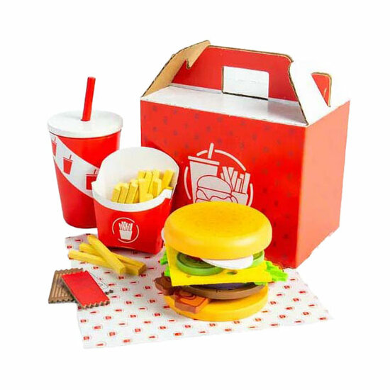 Bigjigs Houten Burger- en Frietset, 48dlg.