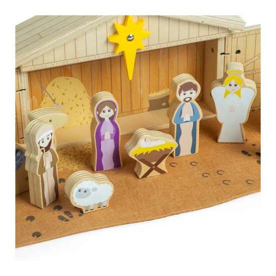 Bigjigs Houten Kerststal Set, 13dlg.