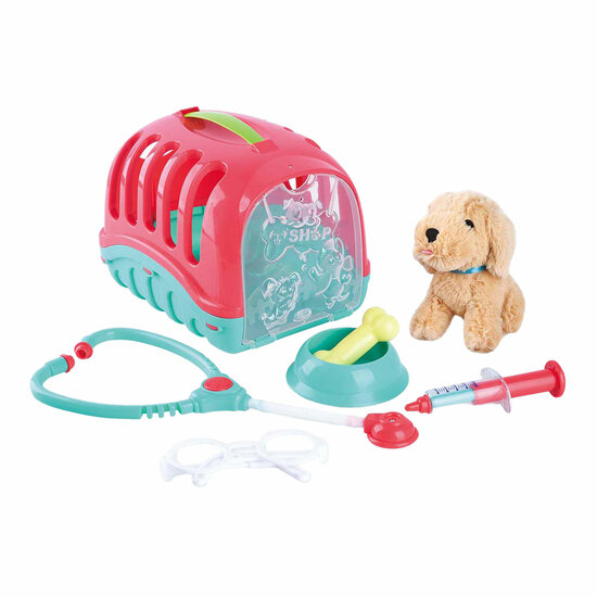 Play Dieren Reishok met Knuffel Puppy, 7dlg.
