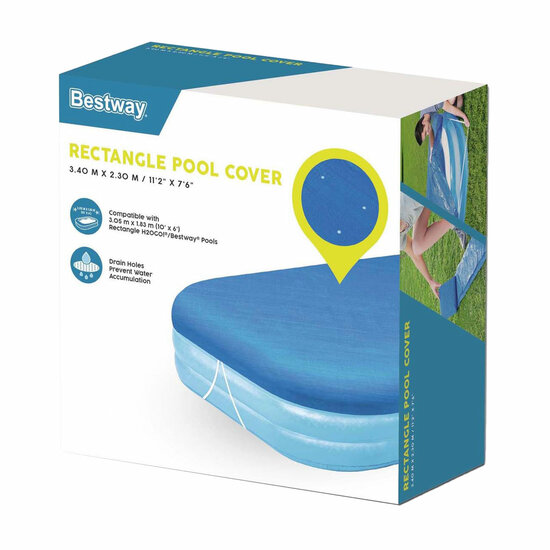 Bestway Familiebad Afdekzeil Rechthoek, 305cm