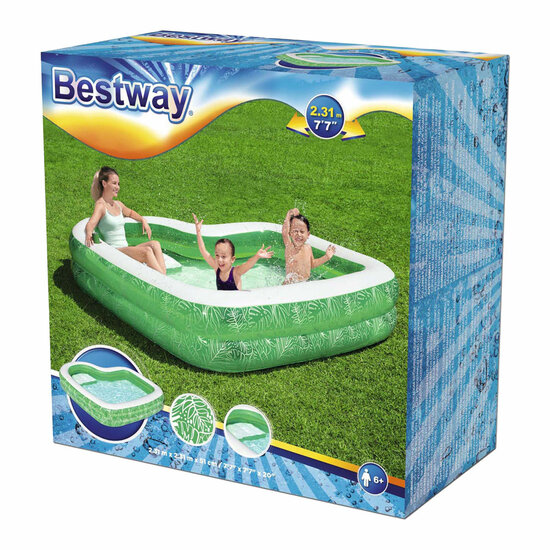 Bestway Familiebad Rechthoek Tropical Paradise met Zitje, 231cm