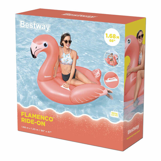 Bestway Rider Opblaas Flamingo, 148cm