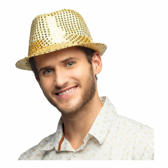 Hoed Popster Pailetten Goud