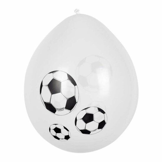Latex Ballonnen Voetbal 25cm, 6st.
