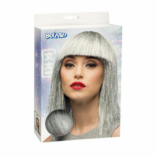 Pruik Crazy Zilver