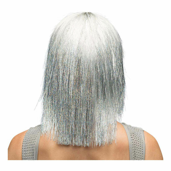 Pruik Crazy Zilver