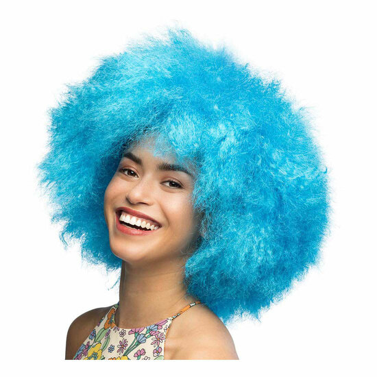 Pruik Sugar Neon Blauw