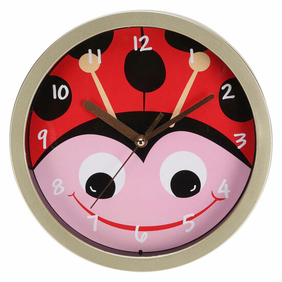 Kinder Wandklok Lieveheerstbeestje, 20cm