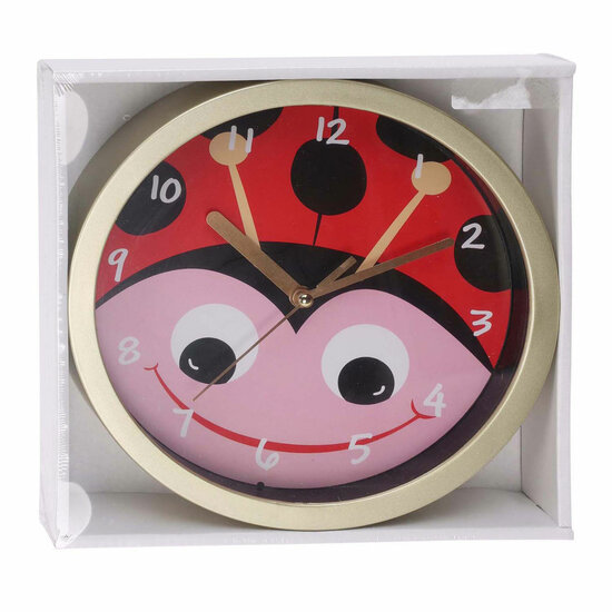 Kinder Wandklok Lieveheerstbeestje, 20cm